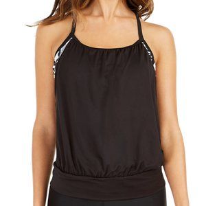 Calvin Klein Logo Layered-Look Tankini Top